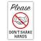 Signmission Public Safety Sign, Please Dont Shake Hands, 7in X 5in Decal, 5" W, 7" L, Please Don't Shake Hands OS-NS-D-57-25507 - alternate 1